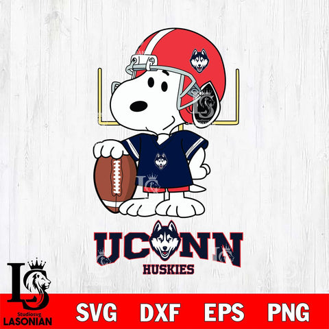 UConn Huskies Snoopy Player Football SVG DXF EPS PNG FILE,Snoopy File Cut, NCAA Digital Download,Instant Download,Christmas Silhouette