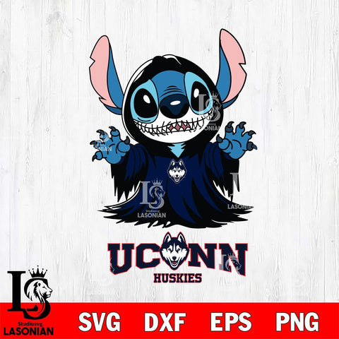 UConn Huskies Stitch Ghost Svg Eps Dxf Png File, NCAA svg, Digital Download, Instant Download