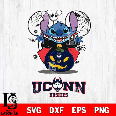UConn Huskies Stitch Horror Halloween Svg Eps Dxf Png File, Digital Download, Instant Download