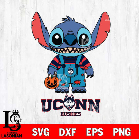 UConn Huskies Stitch Horror Halloween Svg Eps Dxf Png File, NCAA svg, Digital Download, Instant Download