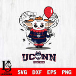 UConn Huskies Stitch Pennywise Halloween Svg Eps Dxf Png File, Digital Download, Instant Download