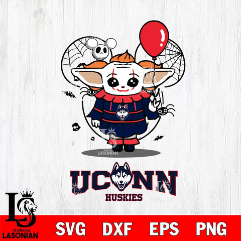 UConn Huskies Stitch Pennywise Halloween Svg Eps Dxf Png File, Digital Download, Instant Download