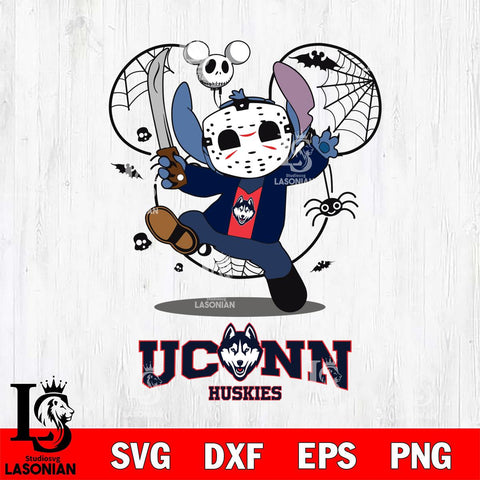 UConn Huskies Stitch jason voorhees Halloween Svg Eps Dxf Png File, Digital Download, Instant Download