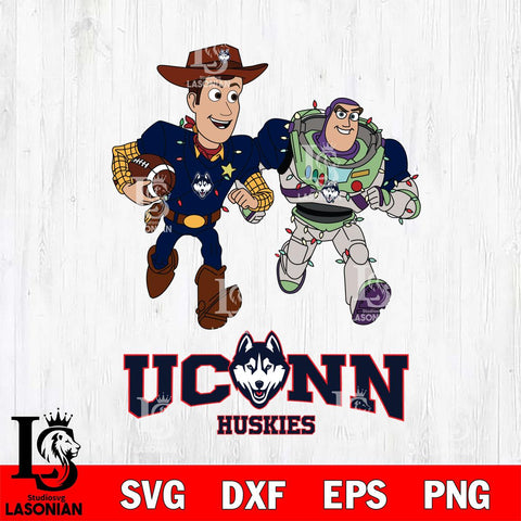 UConn Huskies Woody & Buzz Lightyear Football Cricut,Christmas SVG DXF EPS PNG FILE, NCAA Digital Download,Instant Download, Silhouette