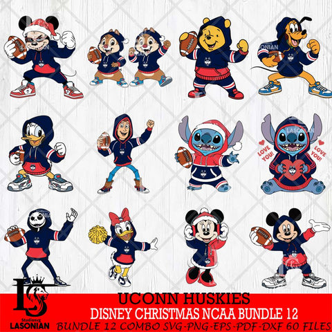 UConn Huskies  Disney christmas NCAA Bundle File Cut, Bundle NCAA SVG DXF EPS PNG FILE, Digital Download , Criucut , Silhouette