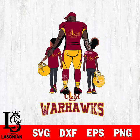 UL Monroe Warhawks 3 Father and son Rugby SVG DXF EPS PNG FILE,NCAA SVG, Father day Digital Download,Instant Download, Silhouette