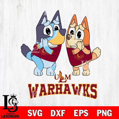 UL Monroe Warhawks Bluey & Bingo 5 Svg Eps Dxf Png File, NCAA svg, Digital Download, Instant Download