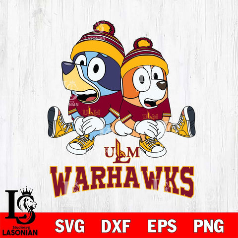 UL Monroe Warhawks Bluey & Bingo 8 Svg Eps Dxf Png File, NCAA svg, Digital Download, Instant Download