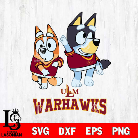 UL Monroe Warhawks Bluey Chilli Mode Dance Svg Eps Dxf Png File, Digital Download, Instant Download