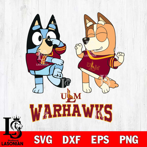 UL Monroe Warhawks Bluey Chilli Sport Svg Eps Dxf Png File, Digital Download, Instant Download