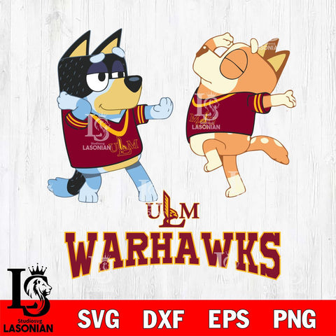 UL Monroe Warhawks Bluey Dance Svg Eps Dxf Png File, Digital Download, Instant Download