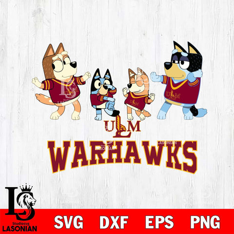 UL Monroe Warhawks Bluey Dance Squats Svg Eps Dxf Png File, Digital Download, Instant Download