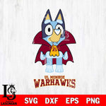 UL Monroe Warhawks Bluey Dracula Halloween Svg Eps Dxf Png File, Digital Download, Instant Download