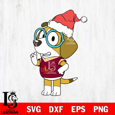 UL Monroe Warhawks Bluey Honey Christmas Svg Eps Dxf Png File, Digital Download, Instant Download