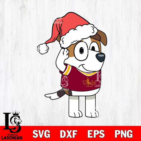 UL Monroe Warhawks Bluey Jack Christmas Svg Eps Dxf Png File, Digital Download, Instant Download