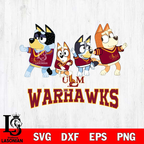 UL Monroe Warhawks Bluey Mode Dance Squats Svg Eps Dxf Png File, Digital Download, Instant Download