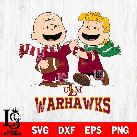 UL Monroe Warhawks Charlie Brown & Linus Football Cricut,Christmas SVG DXF EPS PNG FILE, NCAA Digital Download,Instant Download, Silhouette