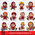 UL Monroe Warhawks Chucky Horror Bundle 12 SVG Eps Dxf Png File, Bundle NCAA svg, Digital Download, Instant Download