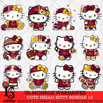 UL Monroe Warhawks Cute Hello Kitty Bundle 12 SVG Eps Dxf Png File, NCAA Bundle svg, Digital Download, Instant Download