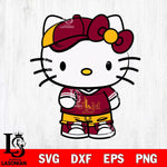 UL Monroe Warhawks Cute Hello Kitty Football 2 Svg Eps Dxf Png File, NCAA svg, Digital Download, Instant Download