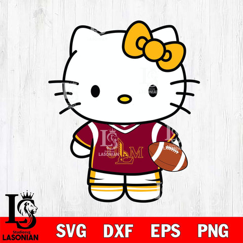UL Monroe Warhawks Cute Hello Kitty Football 8 Svg Eps Dxf Png File, NCAA svg, Digital Download, Instant Download