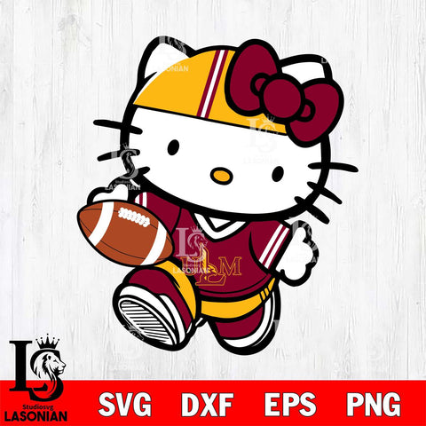 UL Monroe Warhawks Cute Hello Kitty Football 9 Svg Eps Dxf Png File, NCAA svg, Digital Download, Instant Download