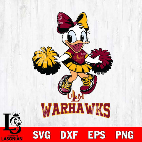 UL Monroe Warhawks Daisy Duck Cheerleader Disney, Svg Eps Dxf Png File, Digital Download