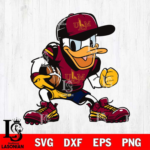 UL Monroe Warhawks Donal Duck Svg Eps Dxf Png File, NCAA svg, Digital Download, Instant Download