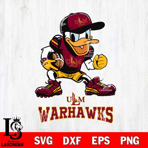 UL Monroe Warhawks Donal Duck Disney, Svg Eps Dxf Png File, Digital Download