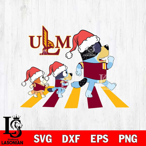 UL Monroe Warhawks Family Bluey Walking Christmas Svg Eps Dxf Png File, Digital Download, Instant Download