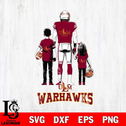 UL Monroe Warhawks Father And Child Football SVG DXF EPS PNG FILE,NCAA SVG, Father day Digital Download,Instant Download, Silhouette