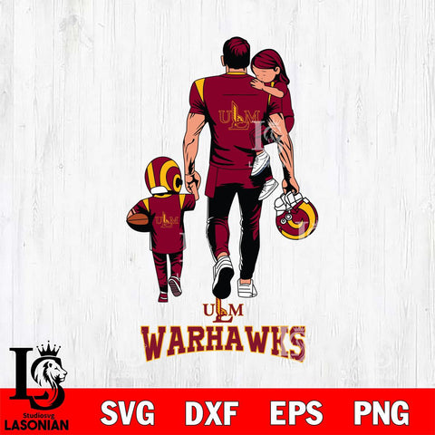 UL Monroe Warhawks Father And Son Football SVG DXF EPS PNG FILE,NCAA SVG, Father day Digital Download,Instant Download, Silhouette