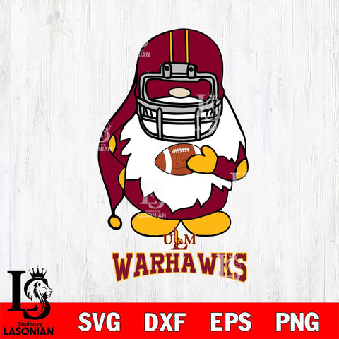 UL Monroe Warhawks Gnomes Christmas Svg Eps Dxf Png File, Digital Download, Instant Download