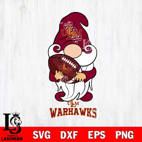 UL Monroe Warhawks Gnomes Christmas football Svg Eps Dxf Png File, Digital Download, Instant Download