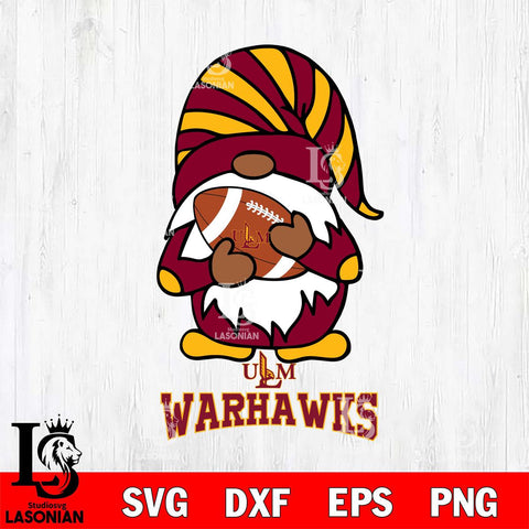 UL Monroe Warhawks Gnomes Football Svg Eps Dxf Png File, Digital Download, Instant Download