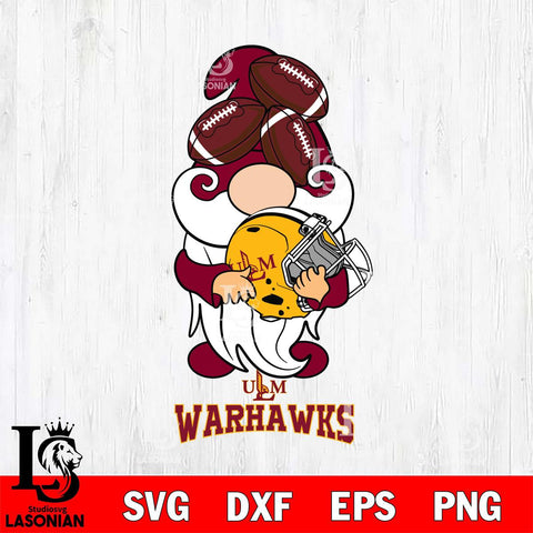 UL Monroe Warhawks Gnomes Helmet Svg Eps Dxf Png File, Digital Download, Instant Download