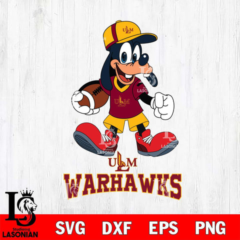 UL Monroe Warhawks Goofy Football Player SVG DXF EPS PNG FILE,NCAA svg ,Football Digital Download,Instant Download, Silhouette