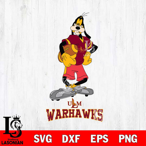 UL Monroe Warhawks Goofy Player SVG DXF EPS PNG FILE,NCAA svg ,Football Digital Download,Instant Download, Silhouette
