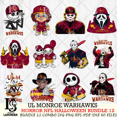 UL Monroe Warhawks Halloween Bundle 12 SVG Svg Eps Dxf Png File, NCAA bundle svg, Digital Download, Instant Download