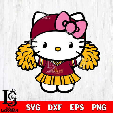 UL Monroe Warhawks Hello Kitty Cheerleader 5 Svg Eps Dxf Png File, Digital Download, Instant Download
