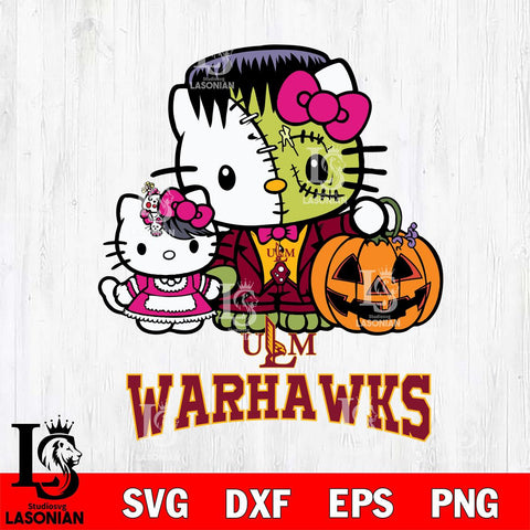 UL Monroe Warhawks Hello Kitty Horror 10 Svg Eps Dxf Png File, Digital Download