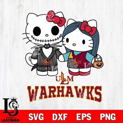 UL Monroe Warhawks Hello Kitty Horror 11 Svg Eps Dxf Png File, Digital Download