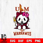 UL Monroe Warhawks Hello Kitty Horror 4 Svg Eps Dxf Png File, Digital Download