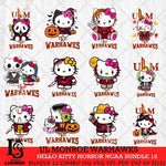 UL Monroe Warhawks Hello Kitty Horror NCAA Bundle 12 SVG Svg Eps Dxf Png File, Digital Download