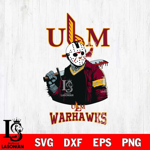 UL Monroe Warhawks Jason Voorhees 10 Svg Eps Dxf Png File, Digital Download