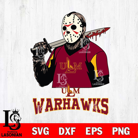 UL Monroe Warhawks Jason Voorhees 11 Svg Eps Dxf Png File, Digital Download
