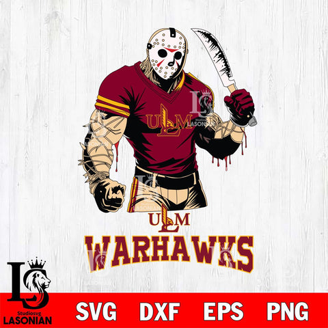 UL Monroe Warhawks Jason Voorhees Svg Eps Dxf Png File, Digital Download