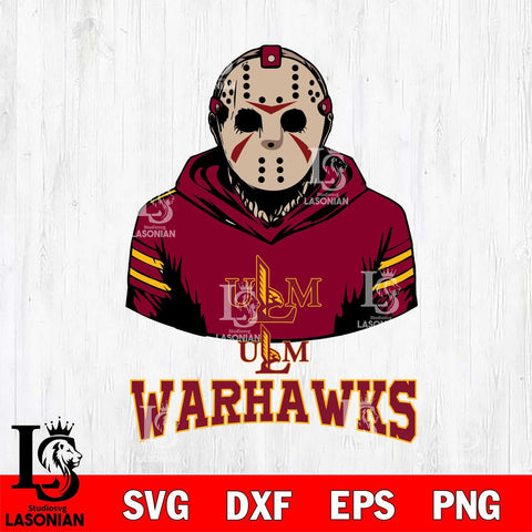 UL Monroe Warhawks Jason Voorhees 4 Svg Eps Dxf Png File, Digital Download