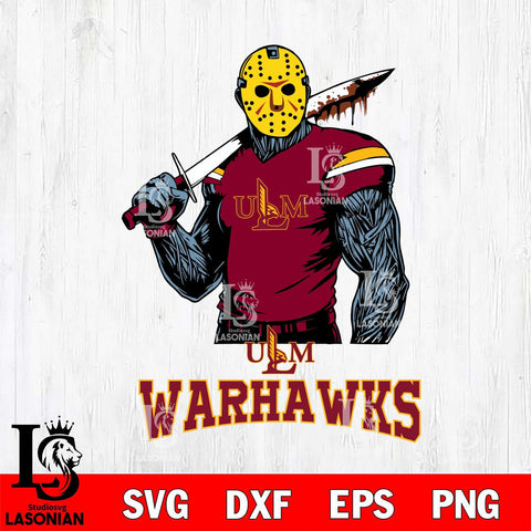 UL Monroe Warhawks Jason Voorhees 7 Svg Eps Dxf Png File, Digital Download