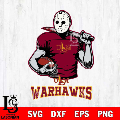 UL Monroe Warhawks Jason Voorhees 9 Svg Eps Dxf Png File, Digital Download